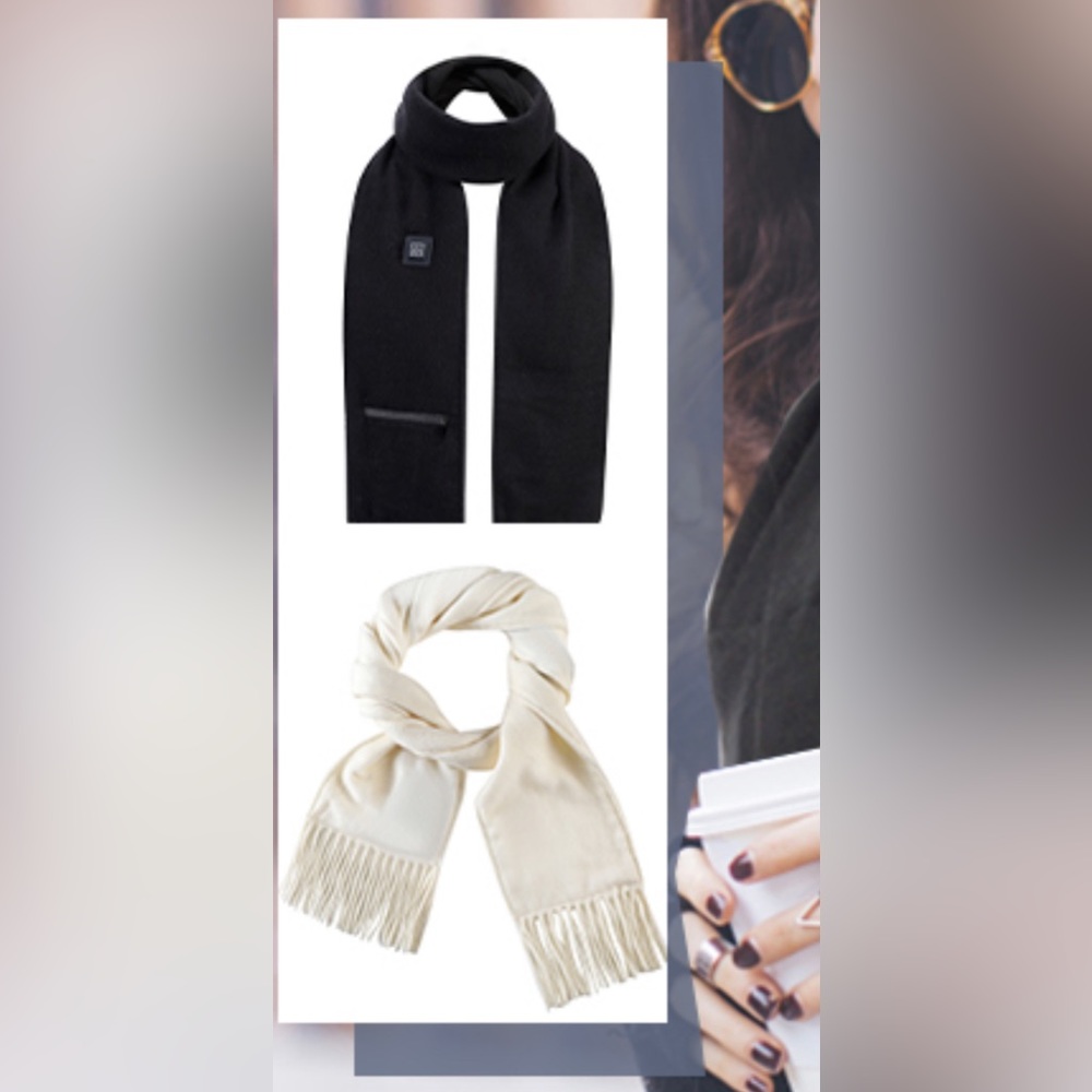 genovegawinter heated scarf beige color - Picture 1 of 5